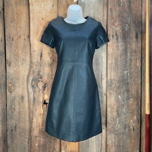 Arden B Faux Leather Black Dress - Size Small